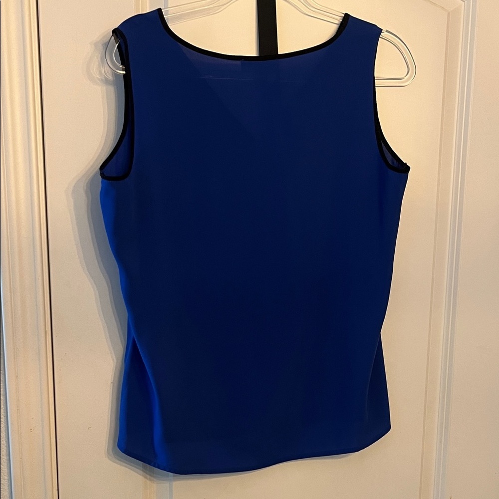Calvin Klein Collection Blue V Neck Blouse - Picture 3 of 5